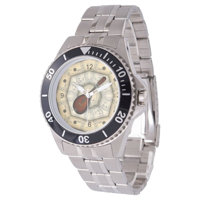 Relógio Mandolin ~ Design Musical Estranho ~ Único ~ (Angular)