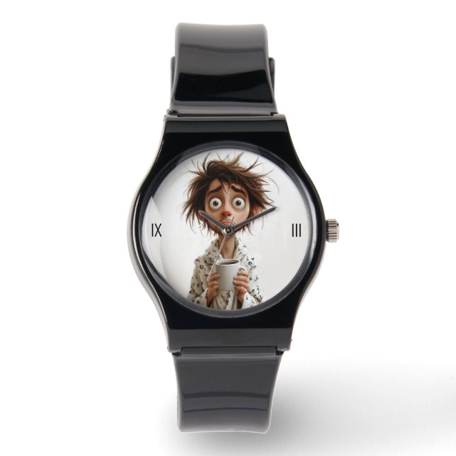 Relógio Manhã Madness: Café Primeiro, Perguntas Depois (Frente)