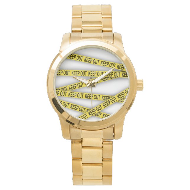 Relógio Mantenha-se afastado não atravesse a fita da políc (Frente)