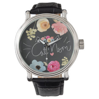 Relógio Mão da Cat Mãe desenhada para os Gatos