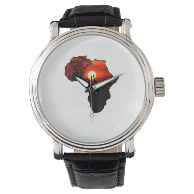 Relógio Mapa Africano de Camisas T Do Sol Sul-Africano (Frente)