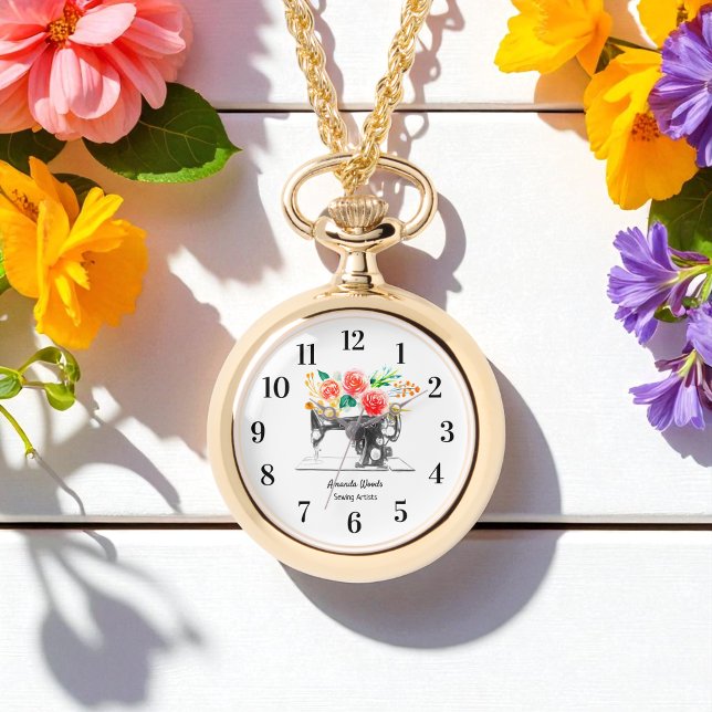 Relógio Máquinas De Costurar Coletor Preto De Alface Branc (Criador carregado)