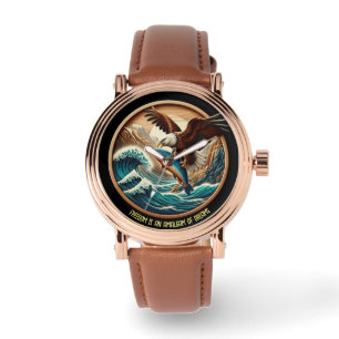 Relógio Maravilhosa águia descendo para pegar peixe