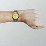 Relógio Marca Amarelo de Negócios na Monitorização de Home<br><div class="desc">O logotipo da sua empresa em fundo amarelo no relógio masculino. Acessório que você pode incluir em seus produtos de promocional, fornecer itens ou presentes aos seus clientes ou clientes para anunciar sua empresa ou promover sua marca. Observe personalizável que você pode colocar o logotipo de sua empresa para criar...</div>