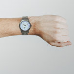 Relógio Marca de negócios azul claro na página de homens<br><div class="desc">O logotipo da sua empresa em um fundo azul claro no relógio dos homens. Acessório que você pode incluir em seus produtos de promocional, fornecer itens ou presentes aos seus clientes ou clientes para anunciar sua empresa ou promover sua marca. Observe personalizável que você pode colocar o logotipo de sua...</div>