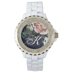 Relógio Marinho Geométrico do Jardim do Pulso Personalizad