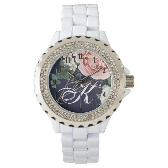 Relógio Marinho Geométrico do Jardim do Pulso Personalizad (Frente)