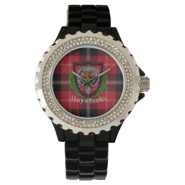 Relógio Marjoribanks Scottish Clan Tartan & Crest (Frente)