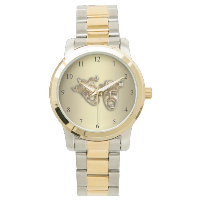 Relógio Máscaras de Teatro de Comédia e Tragédia (Frente)