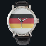 Relógio masculino com bandeira alemã<br><div class="desc">Isso faz parte da Coleção do Patrimônio Alemão. A bandeira alemã é apresentada.</div>