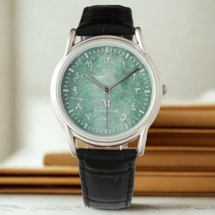 Relógio masculino Jade Face com numerais arábicos
