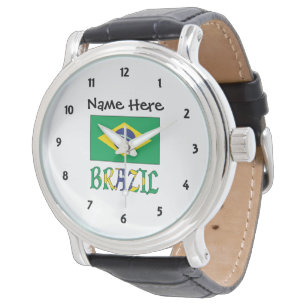 Relógio masculino personalizado com a bandeira do 