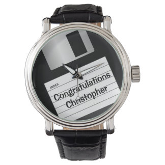 Relógio masculino personalizado de disquete de 3,5