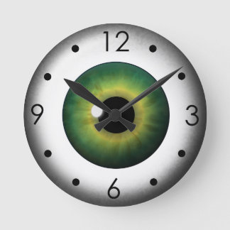Relógio Médio Redondo De Olhos Verdes Iris