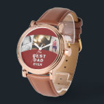 Relógio Melhor Colagem Fotográfica do Dia 3 do Pai do Pai<br><div class="desc">Melhor Pai do Dia 3 da Colagem de Fotos - relógio personalizado para pai com 3 fotos da família. Personalize com suas fotos. Um presente perfeito para um pai ou novo papai para o Dia do Pai,  Natal ou presente de aniversário.</div>