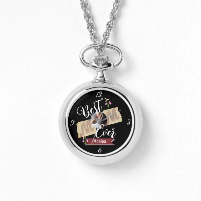 Relógio melhor mãe de sempre, mãe e família de fotos do be (Frente)