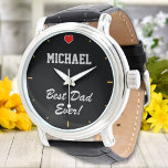 Relógio Melhor Pai de Nome Personalizado Personalizado Cor<br><div class="desc">Personalize o texto e crie facilmente o seu relógio personalizado. Clique em EDITAR para alterar a cor do texto. Você pode TRANSFERIR este DESIGN em outros produtos do Zazzle e ajustá-lo ao ajustado da maioria dos itens do Zazzle. Os designs Standard Studio são feitos em gráficos de alta resolução para...</div>