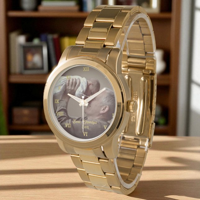 Relógio Melhor Vovô Já Personalizado Foto Cria Seu Próprio (Criador carregado)