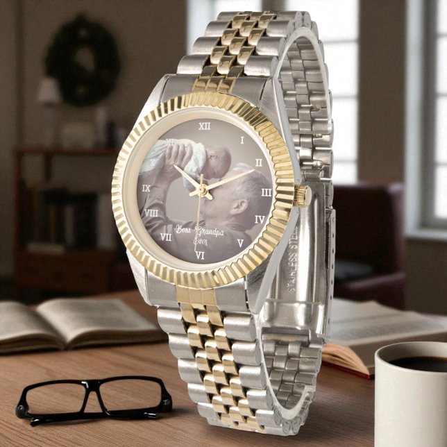 Relógio Melhor Vovô Já Personalizado Foto Cria Seu Próprio (Criador carregado)