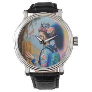 Relógio Menina na floresta com mochila