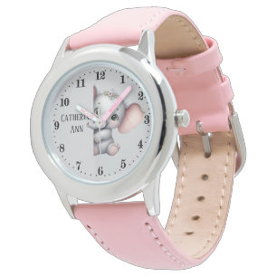 Relógio Meninas bonitas espiando elefante acrescentam nome