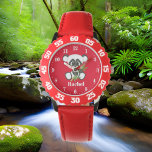 Relógio Meninas bonitas, panda urso, adicione nome<br><div class="desc">design por www.etsy.com/Shop/TreasureBoxDigitals</div>