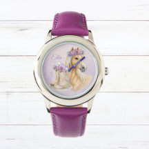 Meninas Cavalo Floral Roxo