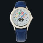 Relógio Meninos, Fazenda e Kids de tratores azuis<br><div class="desc">Esta garotinha fofa e moderna vê desenhos de animais fazendas, com um trator azul, cavalo, porco, coelho, galinhas, celeiro vermelho e flores, e pode ser personalizado com o nome de seus garotos. Com números claros e facilmente legíveis, este 'primeiro' relógio é excelente para crianças ou crianças apenas começando a aprender...</div>