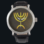 Relógio Menorah Flame<br><div class="desc">Uma renderização digital da menorah judaica de sete ramificações (hebraico: מְ נ וֹ ה ‎). A menorah de sete ramificações, usada no santuário portátil montado por Moisés na selva e, mais tarde, no Templo em Jerusalém, tem sido símbolo do judaísmo desde a Antiguidade e é o emblema no casaco de...</div>