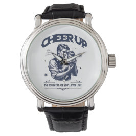 RELÓGIO MEN'S DADDY CHEER UP ROUND SILVER EWATCH 