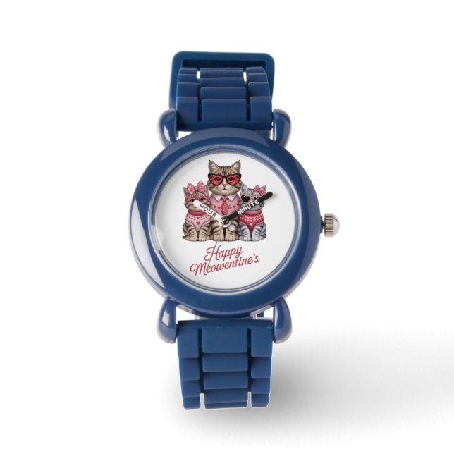 Relógio Meowentines Kids Cat Valentine Watch (Frente)