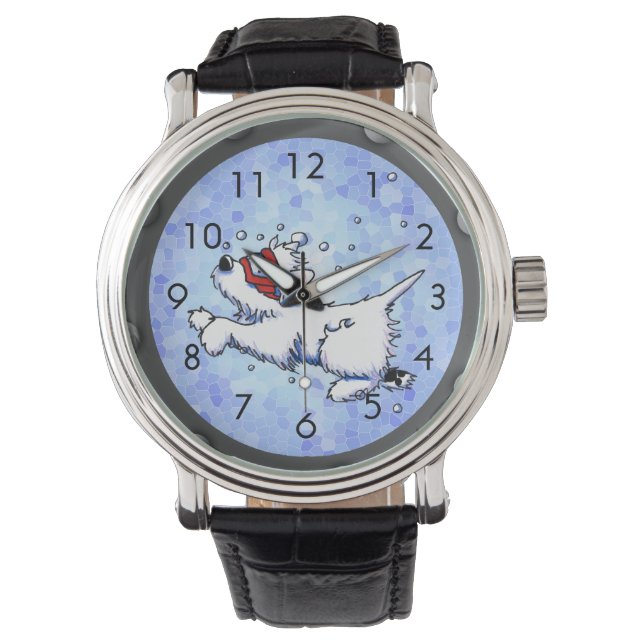 Relógio Mergulhando o Westie Wrist Watch (Frente)