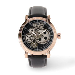 Relógio metal gótico vitoriano steampunk tem aparência neg