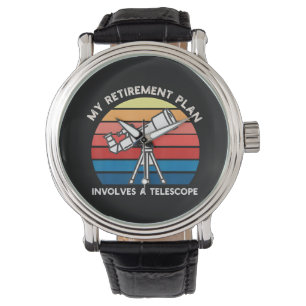 Relógio Meu Plano de Aposentadoria Envolve Um Telescópio