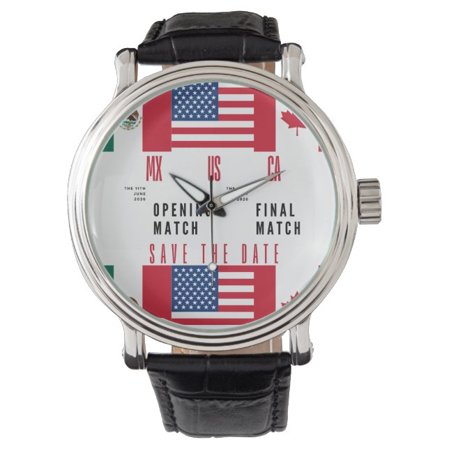 Relógio Mexico USA Canada Wristwatch | 2026 Match Days (Frente)