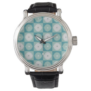 Relógio Mid Century Modern Geometric Flowers Watch