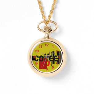 Relógio Mínima Arte Gráfica Do Café Face Numerada