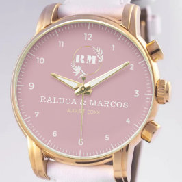 Relógio Minimal Boho Monogram Couple Name 