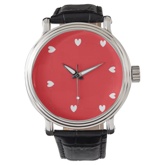 Relógio Minimal Red Heart Watch – Elegant Love Design (Frente)
