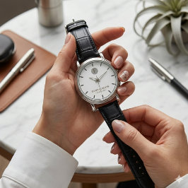 Relógio Minimalist Custom Name Watch Modern Elegant Style