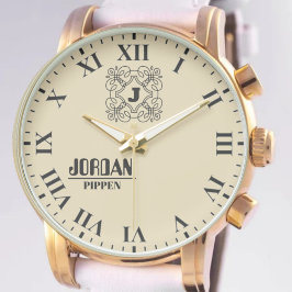 Relógio Minimalist Monogram Name Custom Name Engraved 