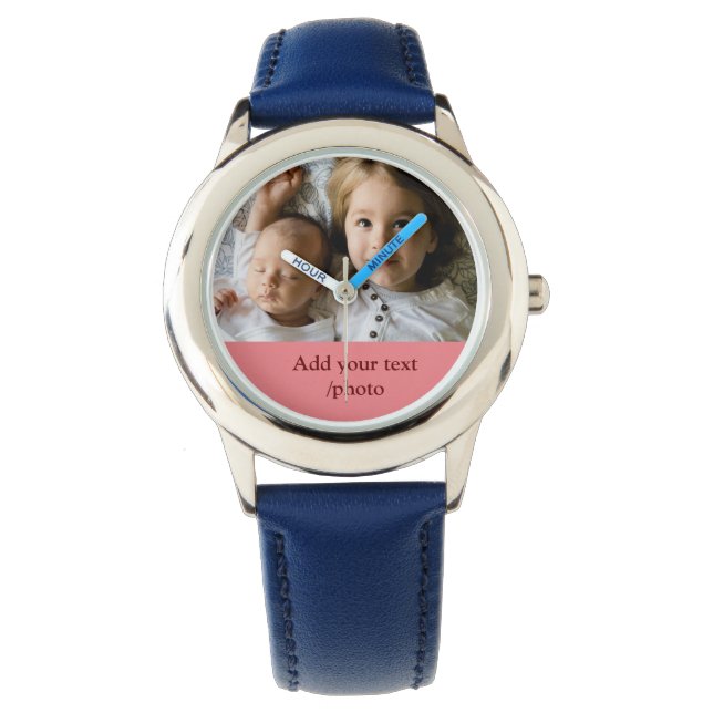 Relógio Mínimo simples ADICIONE O SEU TEXTO FOTOGRÁFICO NA (Frente)