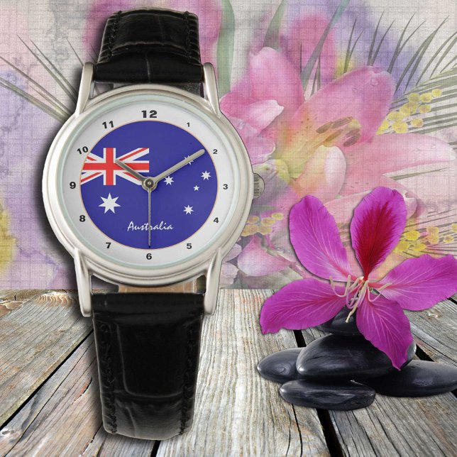 Relógio Moda de tendências da bandeira australiana e da Au (Criador carregado)