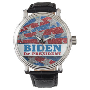 Relógio Modelo da Campanha Americana de Brilho Branco Verm