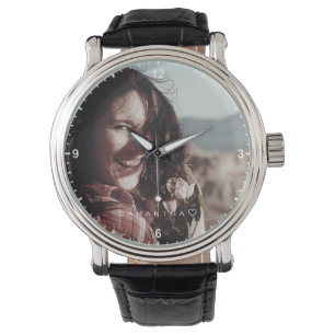 Relógio Modelo de Fotografia de Nome Personalizado Minimal