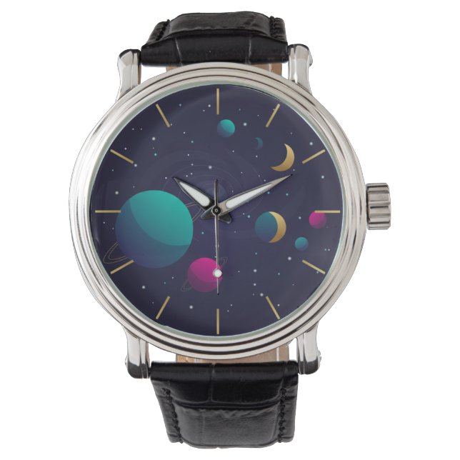 Relógio Modern Aesthetic Nebula Space Art Wrist Watch (Frente)