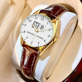 Relógio Modern Minimal Typography White Paper Square