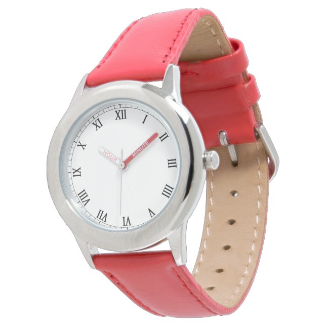 Relógio Modern Stainless Steel Watch for Kids in Red (Angular)