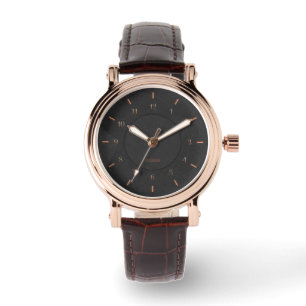 Relógio Moderno Black Faux Watch