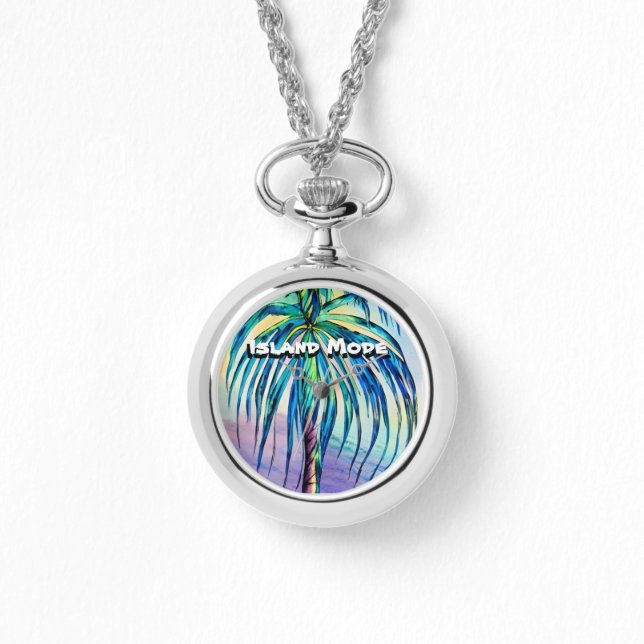 Relógio Modo Ilha Mens Palm Tree Art Watch (Frente)